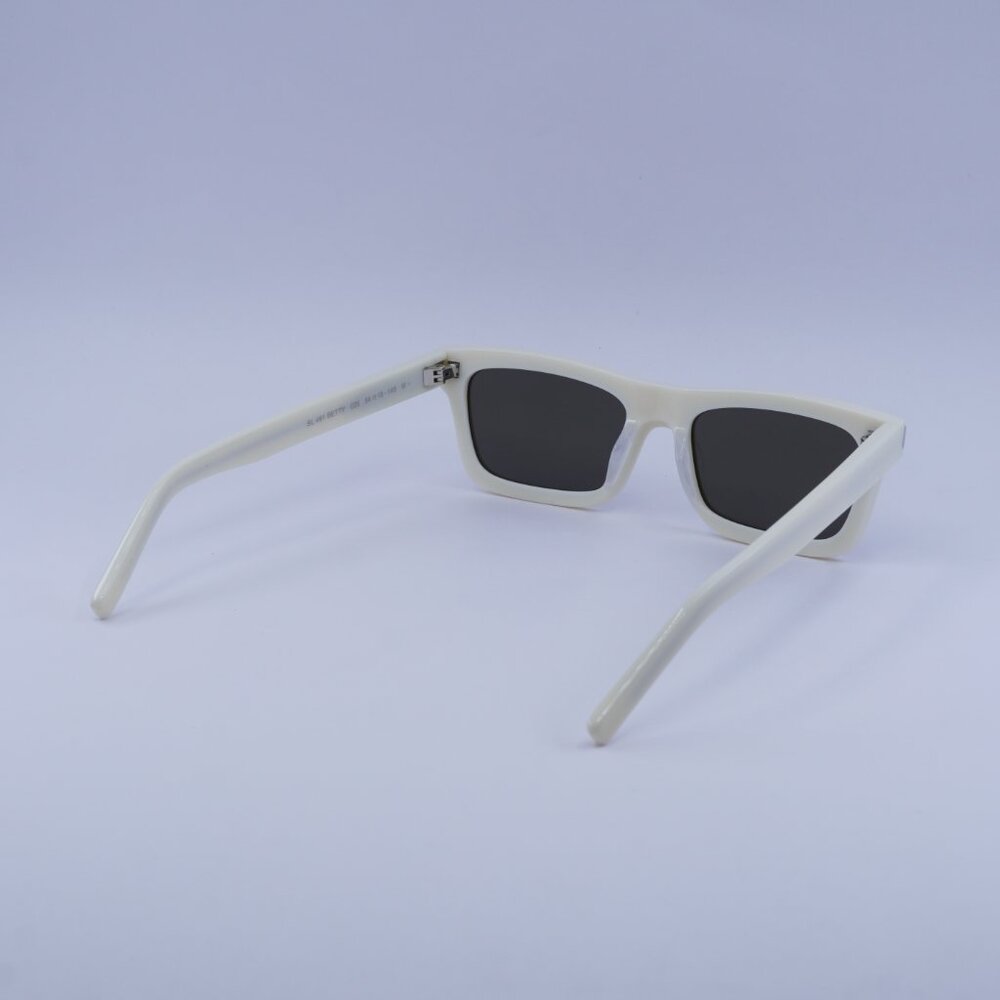 Saint Laurent SL461 BETTY 020 Sunglasses Ivory Rectangle Frame, Grey Lenses - Picture 7 of 13